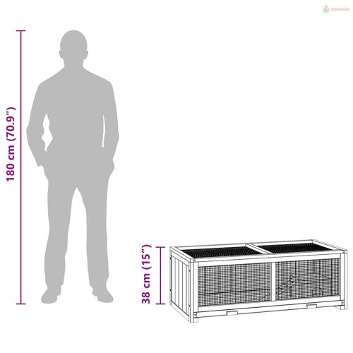 Tömör fenyőfa hörcsögketrec 104x52x38 cm