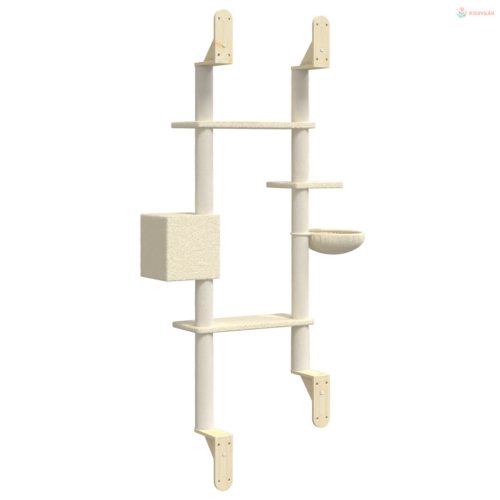 Krémszínű falra szerelhető kaparófa 180 cm