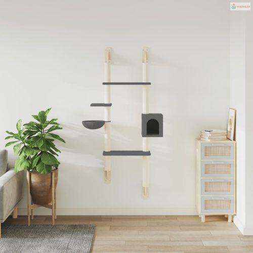 Sötétszürke falra szerelhető kaparófa 180 cm