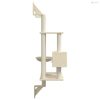 Krémszínű falra szerelhető kaparófa 153 cm