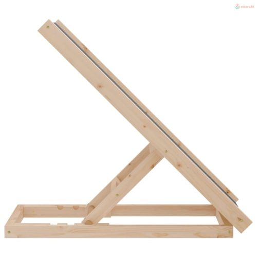 Szürke tömör fenyőfa kutyarámpa 70 x 35 cm