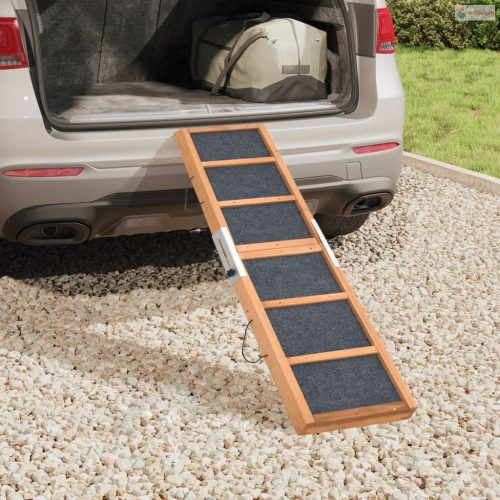 Szürke tömör fenyőfa kutyarámpa 120 x 30 cm