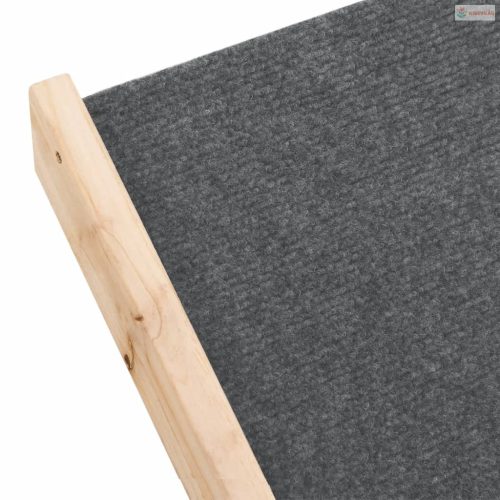 Szürke tömör fenyőfa kutyalépcső 105 x 47 cm