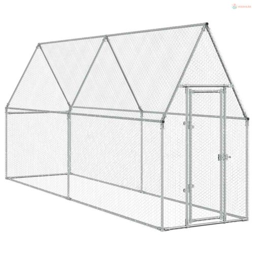 Szürke horganyzott acél csirkeketrec 100x100x190 cm