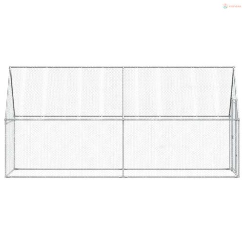 Szürke horganyzott acél csirkeketrec 400x100x190 cm