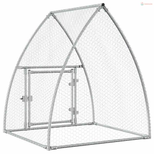 Szürke horganyzott acél csirkeketrec 100x105x120 cm