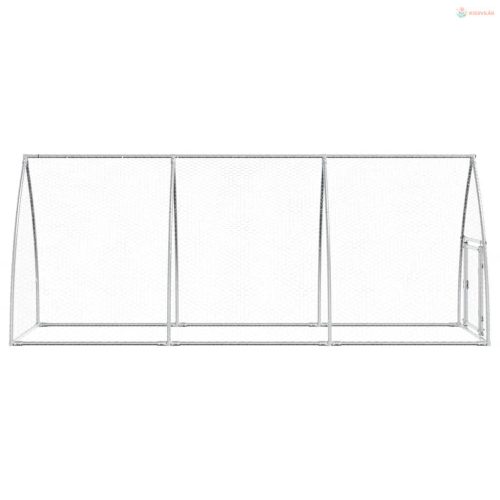 Szürke horganyzott acél csirkeketrec 300x105x120 cm