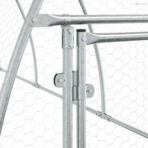 Szürke horganyzott acél csirkeketrec 300x105x120 cm