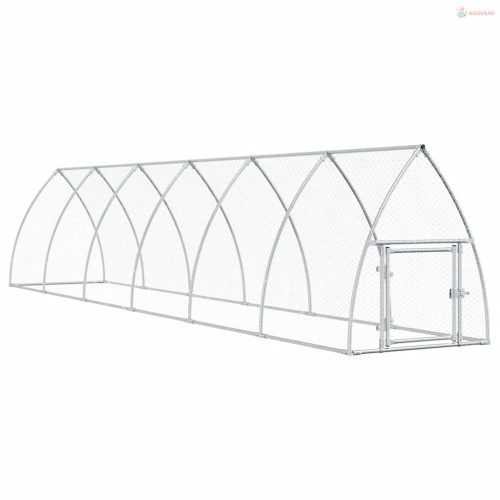 Szürke horganyzott acél csirkeketrec 600x105x120 cm