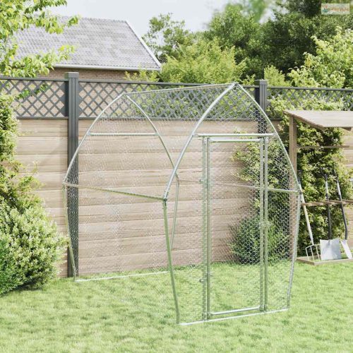 Szürke horganyzott acél csirkeketrec 200x105x182 cm