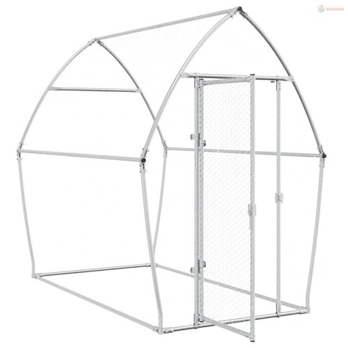 Szürke horganyzott acél csirkeketrec 200x105x182 cm