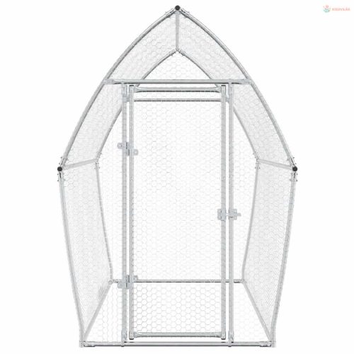 Szürke horganyzott acél csirkeketrec 200x105x182 cm