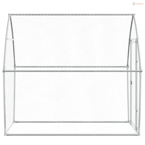 Szürke horganyzott acél csirkeketrec 200x105x182 cm