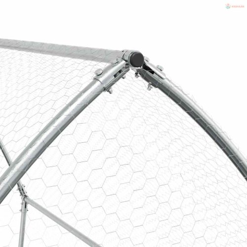 Szürke horganyzott acél csirkeketrec 200x105x182 cm