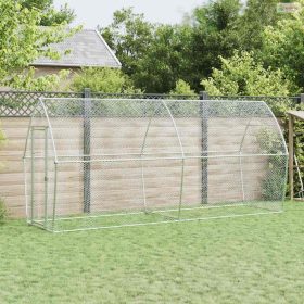 Szürke horganyzott acél csirkeketrec 400x105x182 cm