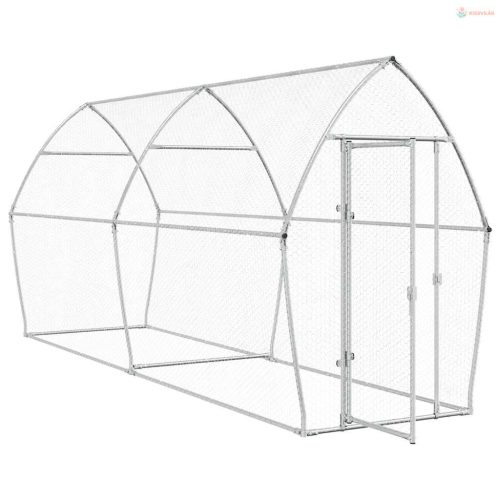 Szürke horganyzott acél csirkeketrec 400x105x182 cm