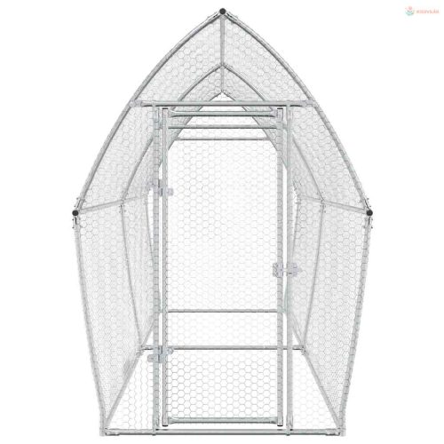 Szürke horganyzott acél csirkeketrec 400x105x182 cm