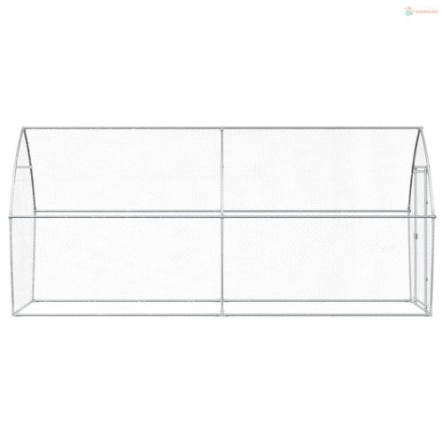 Szürke horganyzott acél csirkeketrec 400x105x182 cm