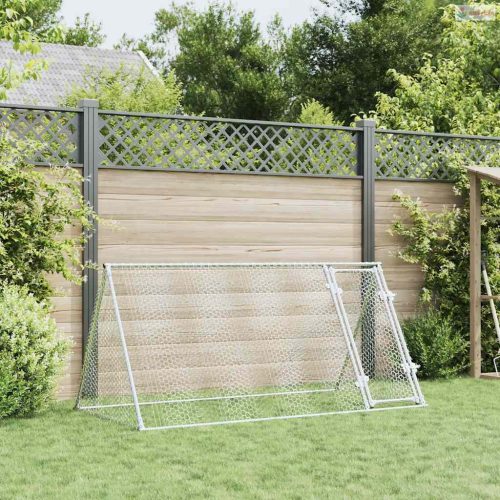 Szürke horganyzott acél csirkeketrec 200x105x91 cm