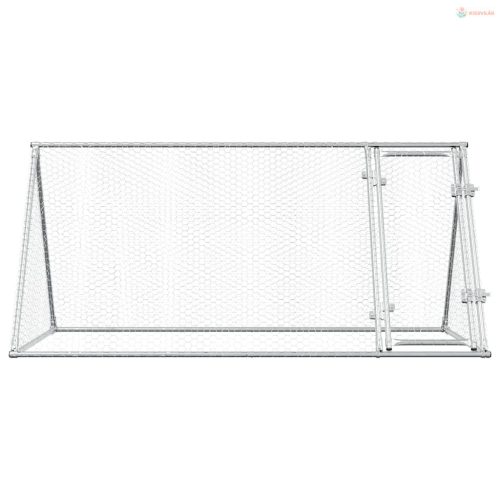 Szürke horganyzott acél csirkeketrec 200x105x91 cm