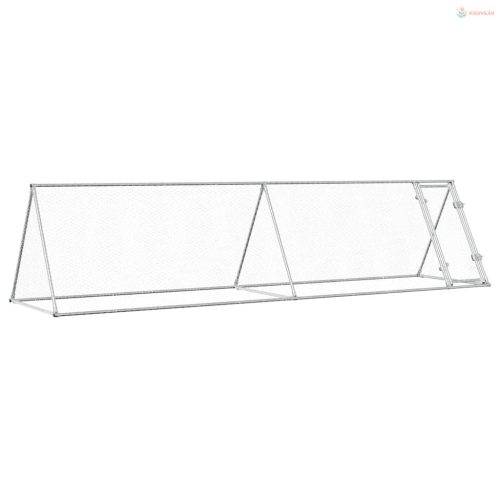 Szürke horganyzott acél csirkeketrec 400x105x91 cm