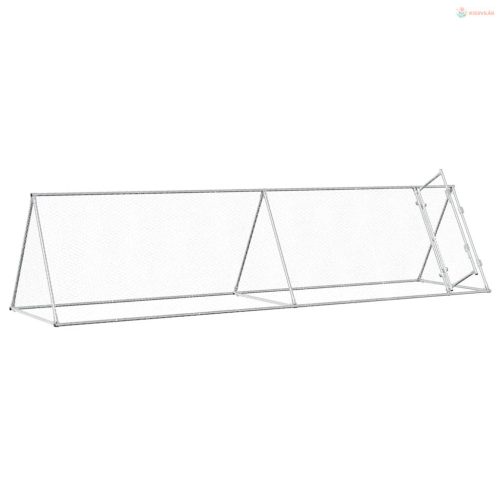 Szürke horganyzott acél csirkeketrec 400x105x91 cm