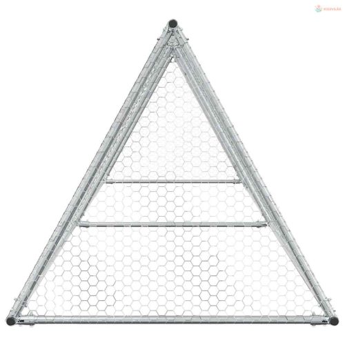 Szürke horganyzott acél csirkeketrec 400x105x91 cm