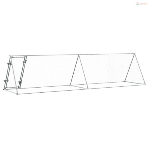 Szürke horganyzott acél csirkeketrec 400x105x91 cm