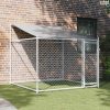 Szürke horganyzott acél kutyaketrec tetővel és ajtóval 2x2x2 m