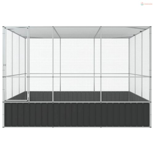 Ezüstszínű acél madárház 311 x 307 x 212 cm