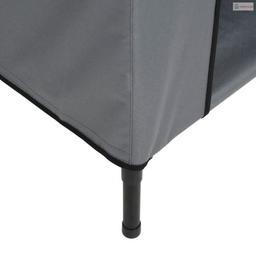 Világosszürke oxford szövet és acél kutyaház