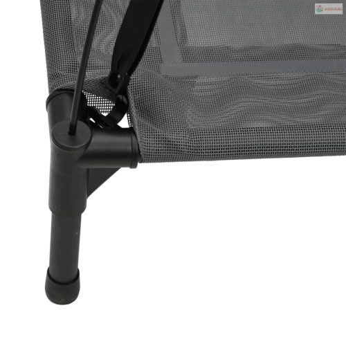 Antracitszürke oxford szövet és acél baldachinos kutyaágy