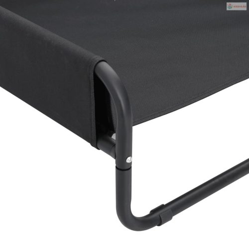 Antracitszürke oxford szövet és acél emelt kutyaágy