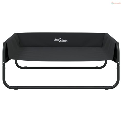 Antracitszürke oxford szövet és acél emelt kutyaágy