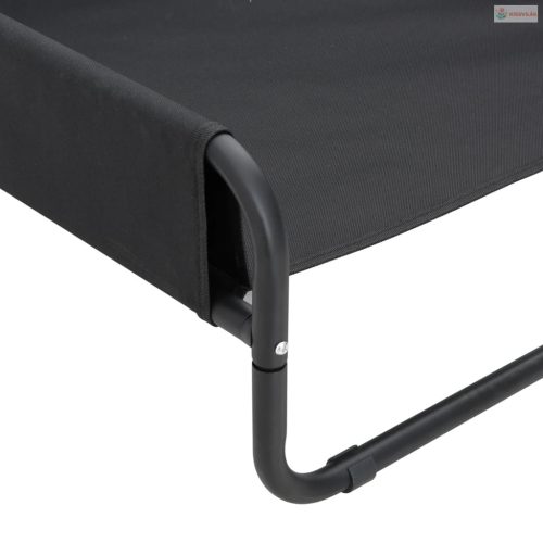 Antracitszürke oxford szövet és acél emelt kutyaágy