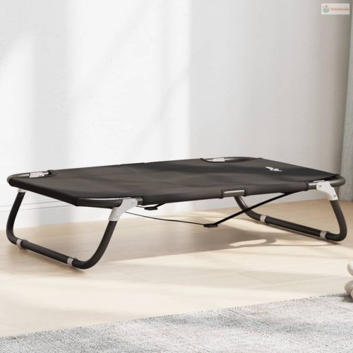 Antracitszürke oxford szövet és acél összecsukható kutyaágy