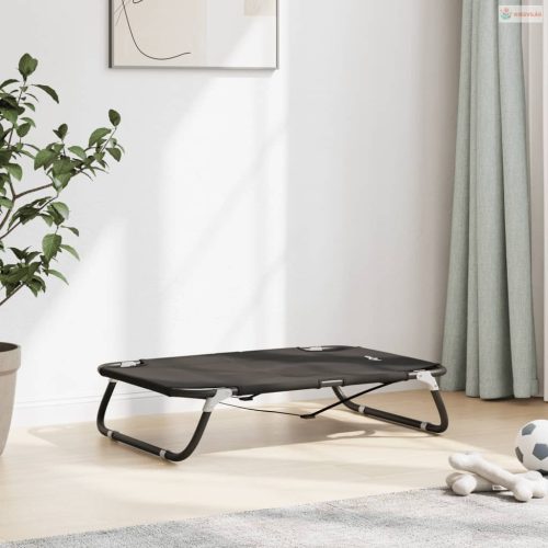 Antracitszürke oxford szövet és acél összecsukható kutyaágy