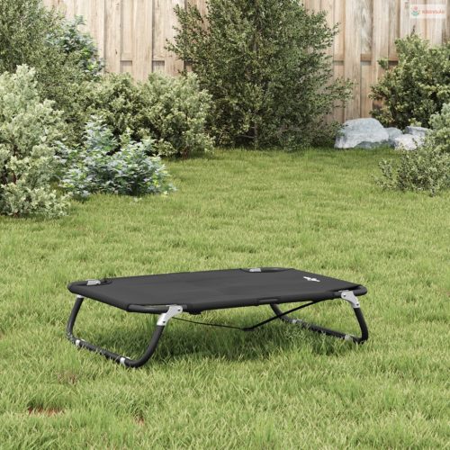 Antracitszürke oxford szövet és acél összecsukható kutyaágy