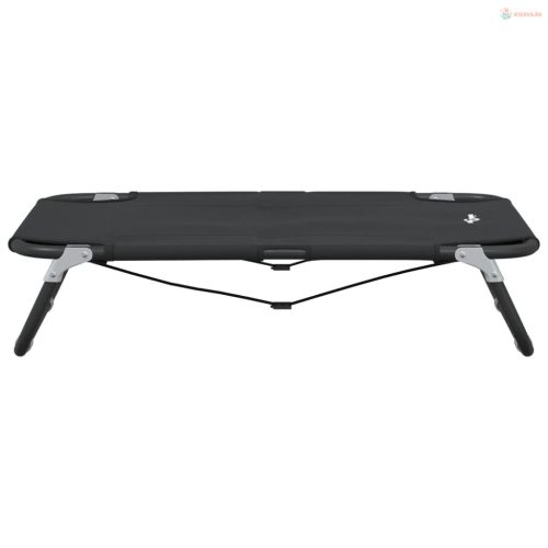 Antracitszürke oxford szövet és acél összecsukható kutyaágy