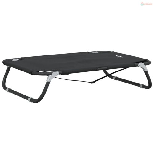 Antracitszürke oxford szövet és acél összecsukható kutyaágy