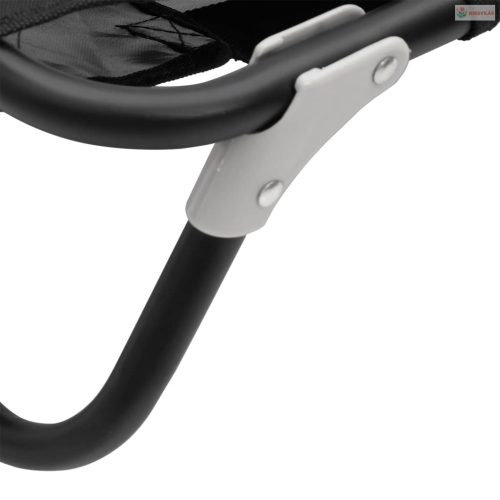 Antracitszürke oxford szövet és acél összecsukható kutyaágy