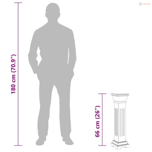 Klasszikus négyszögletes MDF virágtartó oszlop