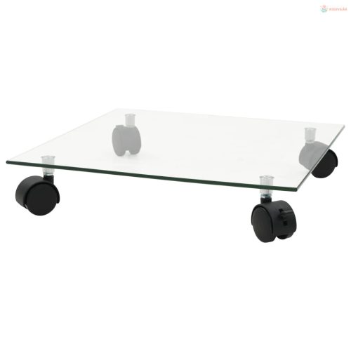 2 db négyszögletű görgős virágalátét edzett üvegből, 35x35 cm