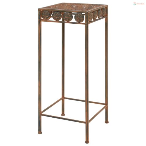 3 részes vintage stílusú rozsdás színű fém virágállvány-szett