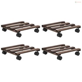 4 db görgős virágalátét cédrusfából 25 x 25 cm