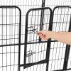 Fekete színű acél kutyakennel 16 panelből 60 x 80 cm
