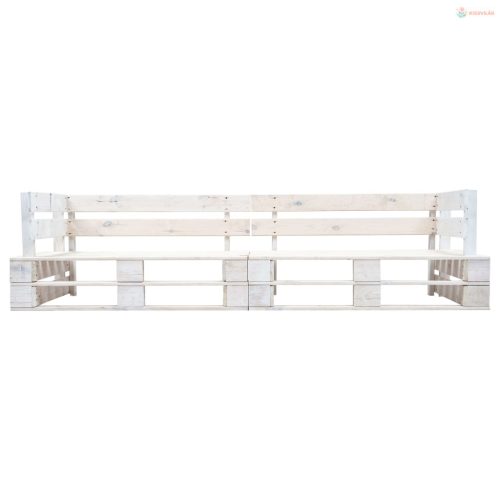 2 személyes fehér fa kerti raklapkanapé