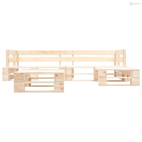 4 darabos természetes fa raklap nyugágyszett