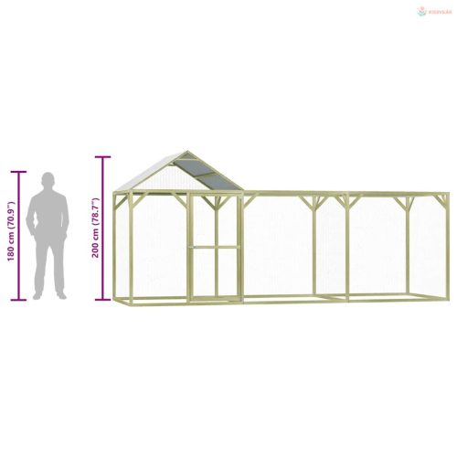 Impregnált fenyőfa tyúkól 4,5 x 1,5 x 2 m