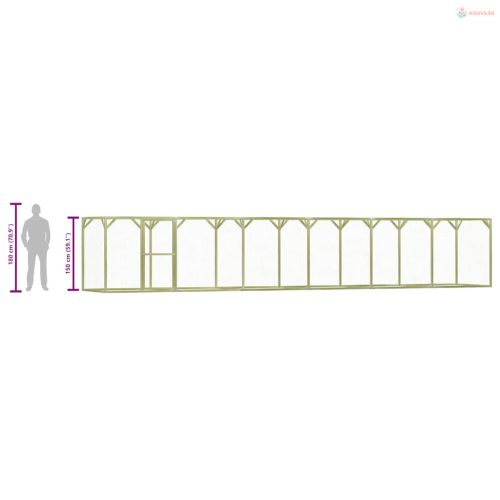 Impregnált fenyőfa tyúkól 1,5 x 9 x 1,5 m